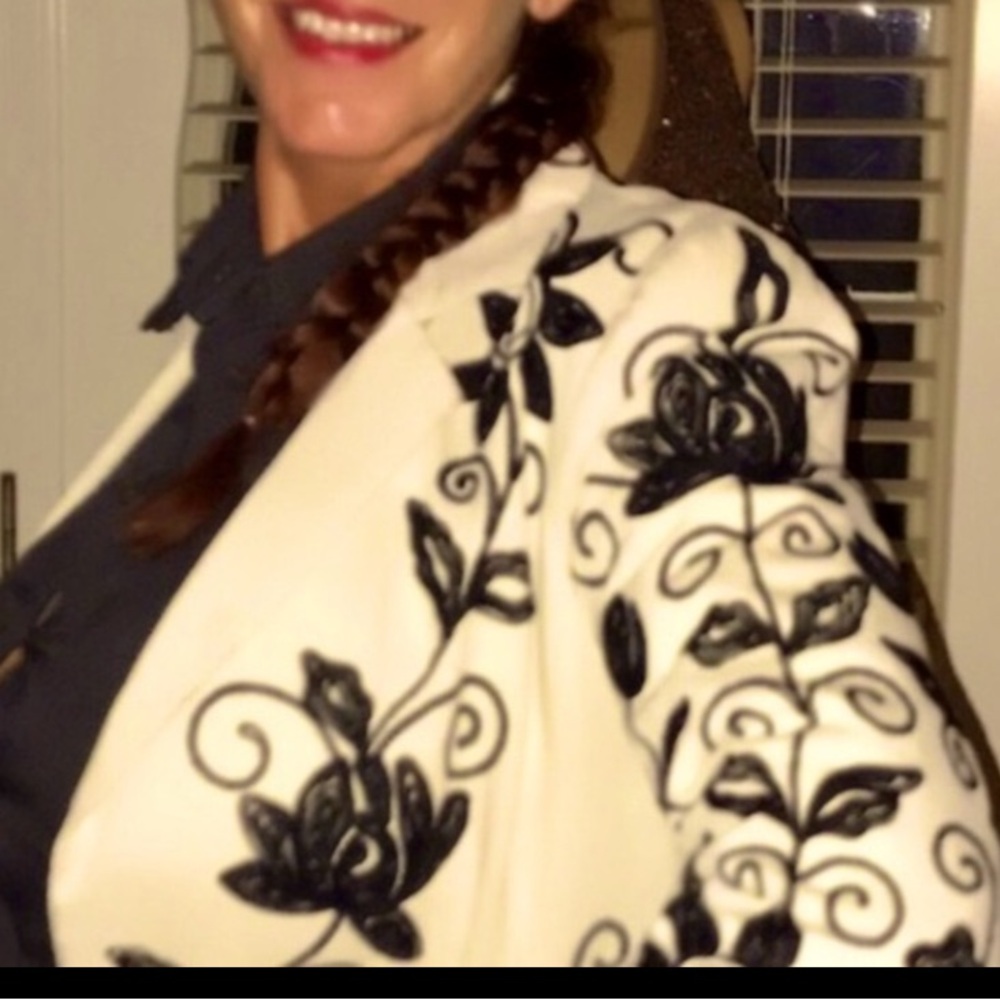 Authentic Gorgeous Vintage Sequin Light Gray & Bl… - image 7